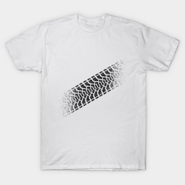 Tire Footprint, Tire Gauge, Tire Tread (Black) T-Shirt by MrFaulbaum